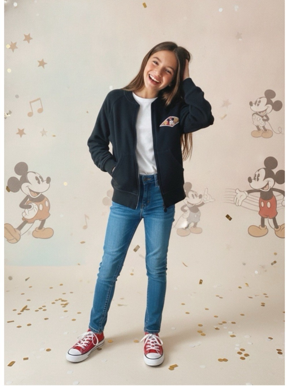 Vintage 90s Disney Mickey Mouse Zip Up Bomber Sweatshirt Jacket Medium Blockette